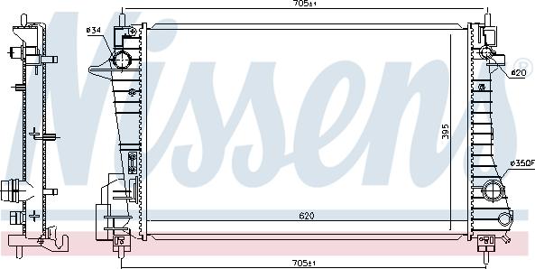 Nissens 606455 - Radiator, engine cooling onlydrive.pro