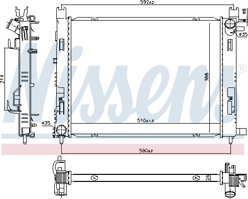 Nissens 606760 - Radiators, Motora dzesēšanas sistēma onlydrive.pro