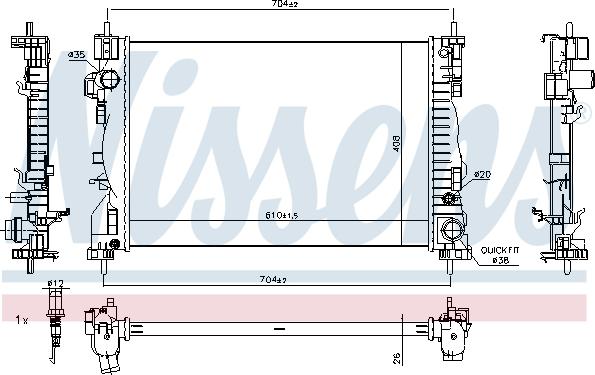 Nissens 60062 - Radiator, engine cooling onlydrive.pro