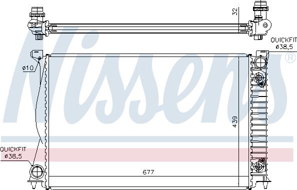 Nissens 60232A - Радиатор, охлаждение двигателя onlydrive.pro