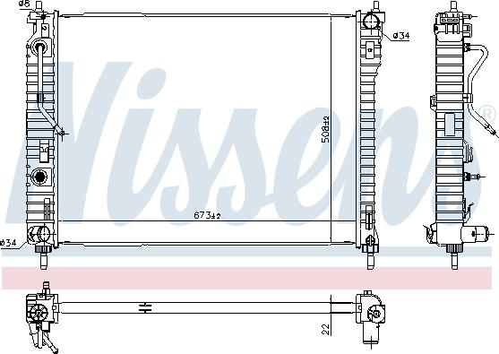 Nissens 61688 - Radiator, engine cooling onlydrive.pro