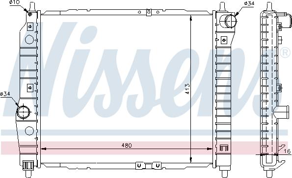 Nissens  61636 - Radiator, engine cooling onlydrive.pro