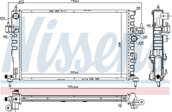 Nissens 630802 - Radiator, engine cooling onlydrive.pro