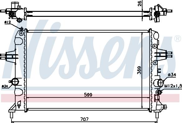 Nissens 630704 - Radiator, engine cooling onlydrive.pro