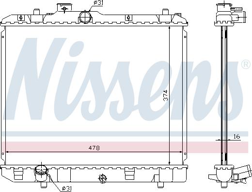 Nissens 630707 - Radiator, engine cooling onlydrive.pro