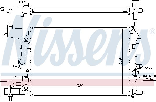 Nissens 630728 - Radiator, engine cooling onlydrive.pro