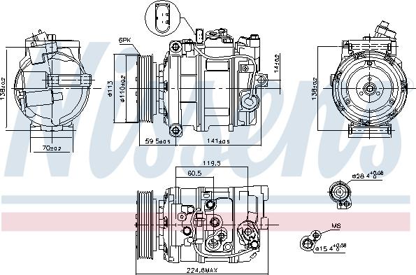 Nissens 89091 - Kompressori, ilmastointilaite onlydrive.pro