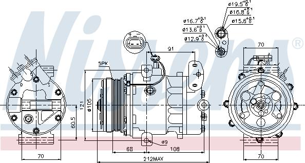 Nissens 89037 - Compressor, air conditioning onlydrive.pro