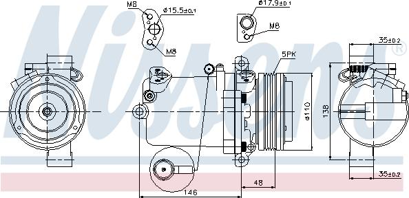 Nissens 89133 - Kompressori, ilmastointilaite onlydrive.pro