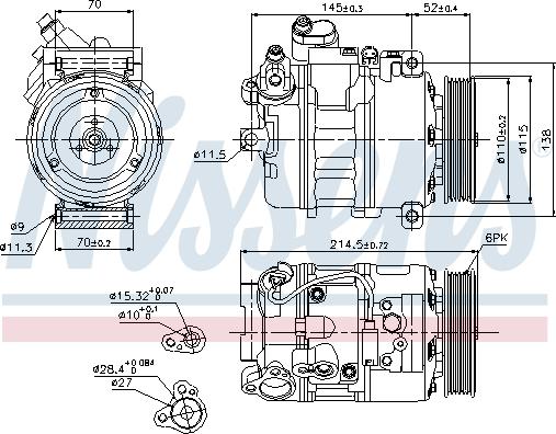 Nissens 89214 - Compressor, air conditioning onlydrive.pro