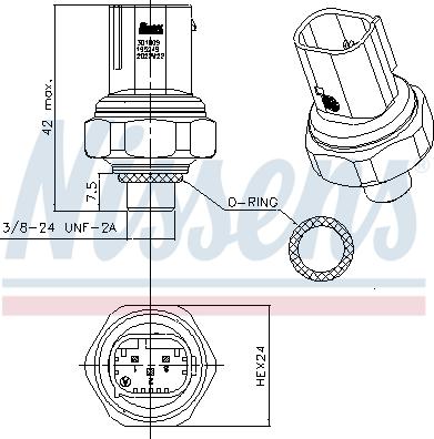 Nissens 301009 - Spiediena slēdzis, Gaisa kondicionēšanas sistēma onlydrive.pro