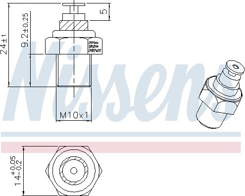 Nissens 207044 - Датчик, температура охлаждающей жидкости onlydrive.pro