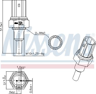 Nissens 207066 - Датчик, температура охлаждающей жидкости onlydrive.pro