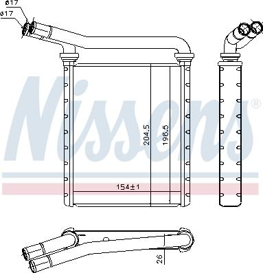 Nissens 707090 - Heat Exchanger, interior heating onlydrive.pro