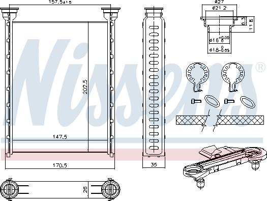 Nissens 707214 - Heat Exchanger, interior heating onlydrive.pro