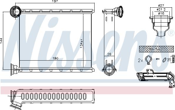 Nissens 73345 - Heat Exchanger, interior heating onlydrive.pro