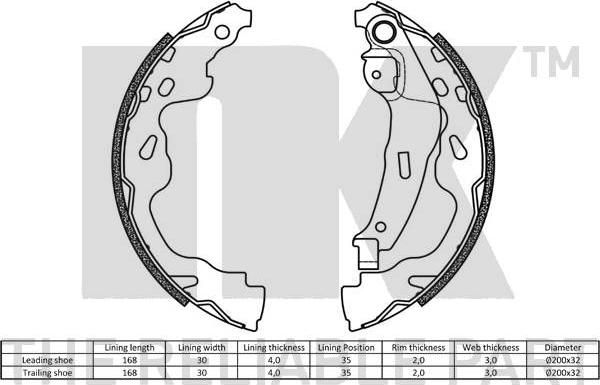 NK 2745705 - Brake Shoe Set onlydrive.pro