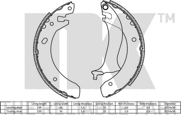 NK 2740634 - Brake Shoe Set onlydrive.pro