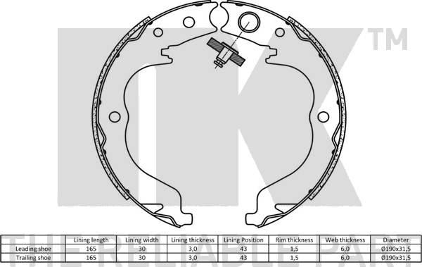 NK 2719757 - Brake Shoe Set onlydrive.pro