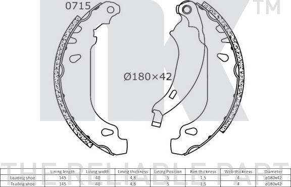 NK 2739637 - Brake Shoe Set onlydrive.pro