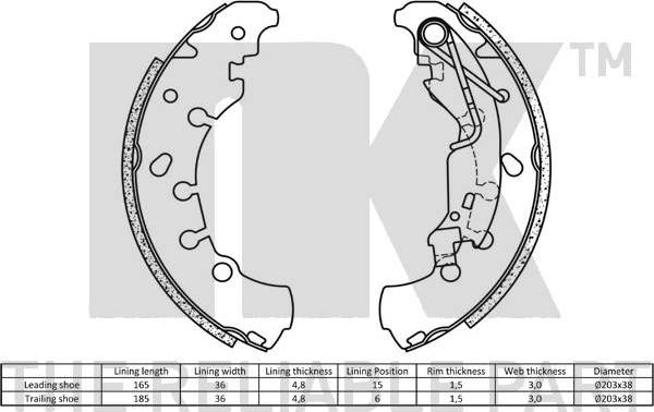 NK 2723730 - Brake Shoe Set onlydrive.pro