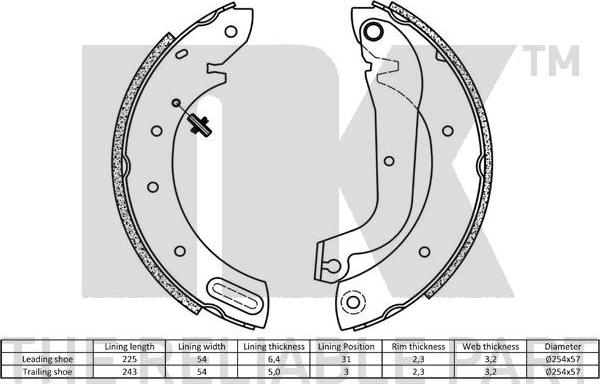 NK 2722597 - Brake Shoe Set onlydrive.pro