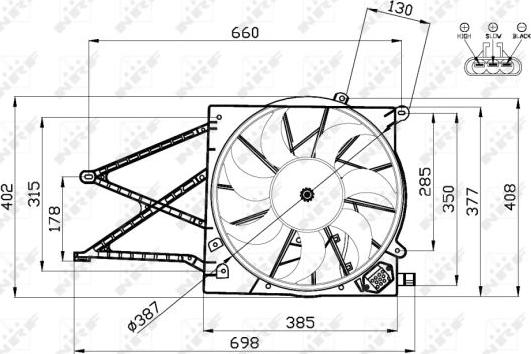 NRF 47582 - Fan, radiator onlydrive.pro