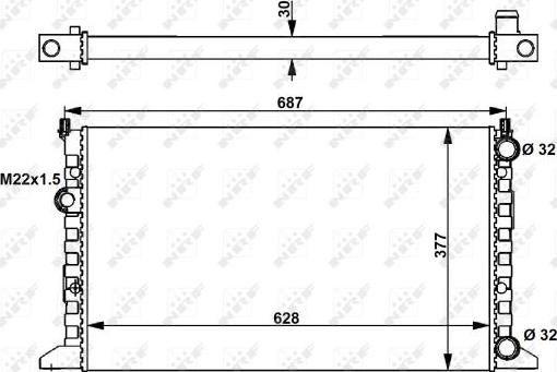 NRF 54657 - Radiator, engine cooling onlydrive.pro