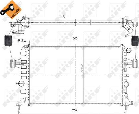 NRF 54668 - Radiator, engine cooling onlydrive.pro