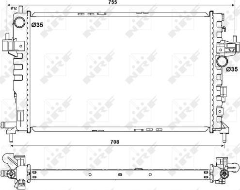 NRF 54753 - Radiator, engine cooling onlydrive.pro