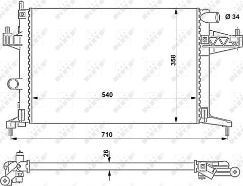 NRF 519596 - Radiator, engine cooling onlydrive.pro