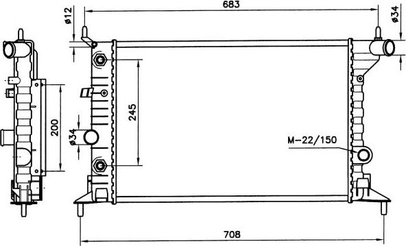 NRF 519516 - Radiator, engine cooling onlydrive.pro