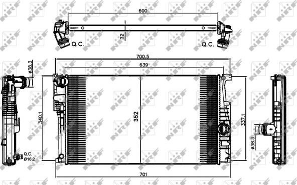 NRF 58411 - Radiators, Motora dzesēšanas sistēma onlydrive.pro