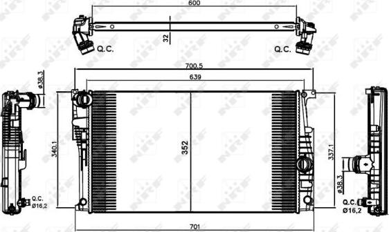 NRF 58413 - Radiator, engine cooling onlydrive.pro