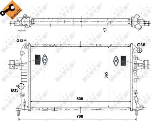 NRF 53441 - Radiator, engine cooling onlydrive.pro