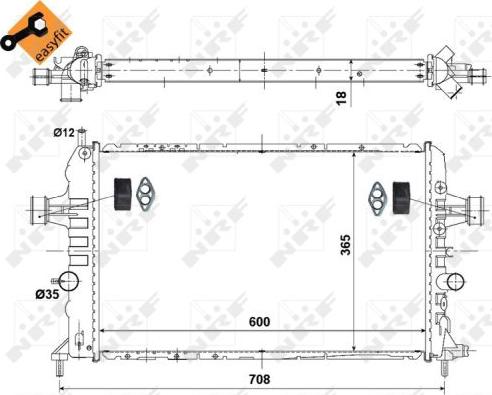 NRF 53442 - Radiator, engine cooling onlydrive.pro