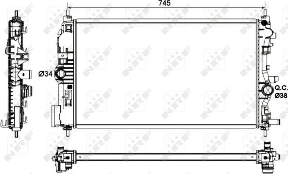 NRF 53129 - Radiator, engine cooling onlydrive.pro