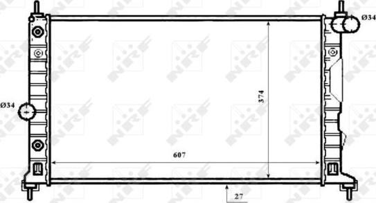 NRF 53844 - Radiator, engine cooling onlydrive.pro