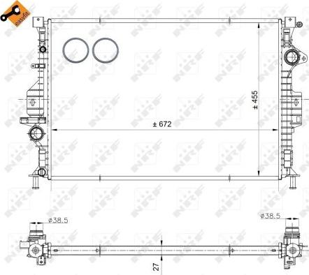 NRF 53811 - Radiator, engine cooling onlydrive.pro