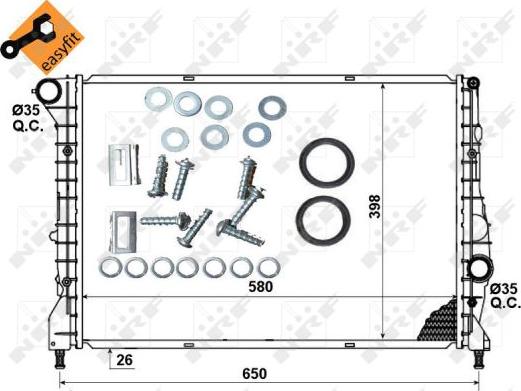 NRF 53238 - Radiator, engine cooling onlydrive.pro