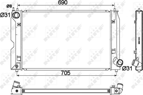 NRF 53765 - Radiator, engine cooling onlydrive.pro