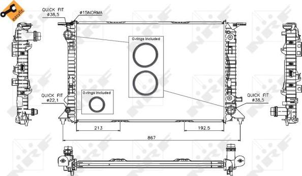 NRF 53719 - Radiators, Motora dzesēšanas sistēma onlydrive.pro