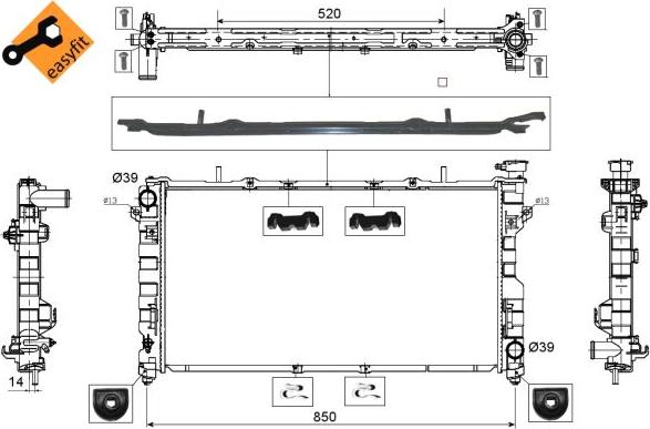 NRF 53734 - Radiator, engine cooling onlydrive.pro