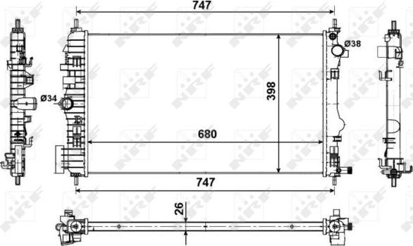 NRF 53774 - Radiatorius, variklio aušinimas onlydrive.pro