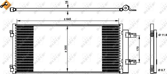 NRF 350338 - Condenser, air conditioning onlydrive.pro