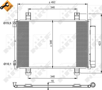 NRF 35854 - Condenser, air conditioning onlydrive.pro