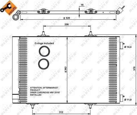 NRF 35779 - Конденсатор кондиционера onlydrive.pro