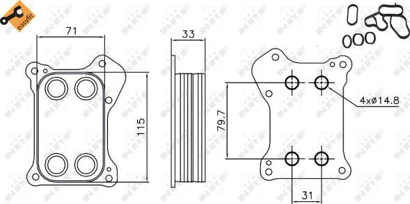 NRF 31167 - Oil Cooler, engine oil onlydrive.pro