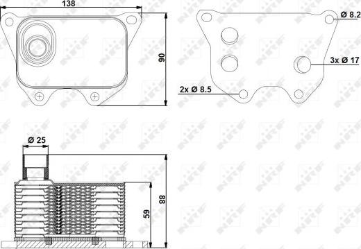 NRF 31173 - Eļļas radiators, Motoreļļa onlydrive.pro