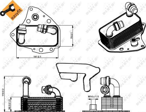 NRF 31344 - Oil Cooler, engine oil onlydrive.pro